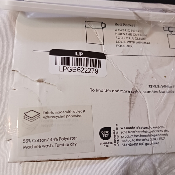 Threshold Cream Farrah Light Filtering Single Curtain Panel 54" x 84" OPEN BOX - Picture 8 of 8